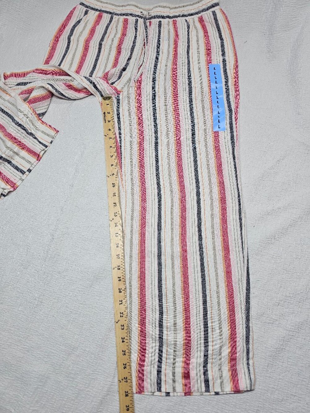 Rafaella Women's Drawcord Waistband Wide Leg Linen Blend Pant Size L - Picture 5 of 7
